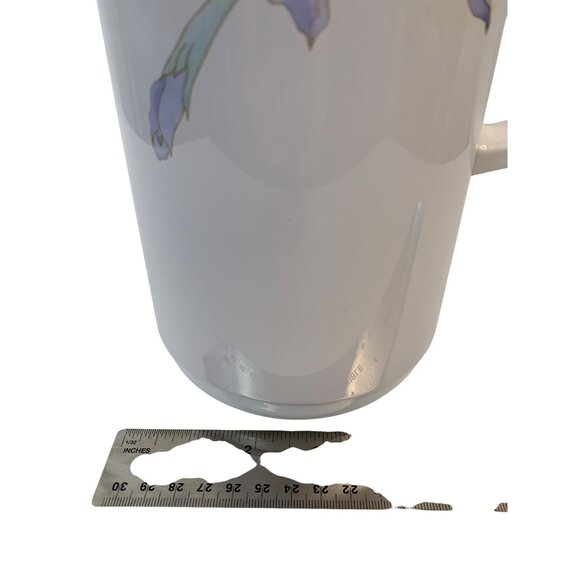 VTG Mikasa One Liter 4 cup Thermal Jug Coffee Pitcher Charisma Black Floral GUC - Picture 5 of 12